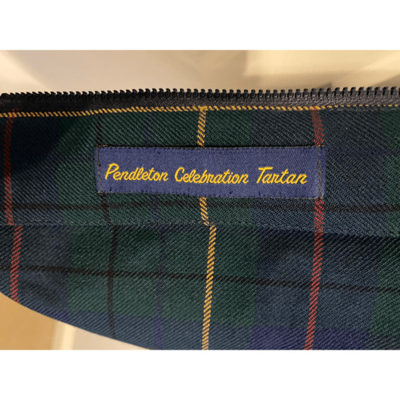 Vintage Pendleton 100% Virgin Wool Tatar Jacket Full Zip Green Yellow Red M - Picture 6 of 12